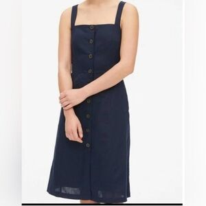 GAP Navy Midi Dress with Button Detail size 2